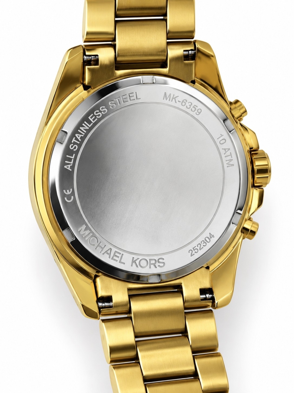 Michael Kors Gold and Silver Stainless Steel Chronograph Back View Watch